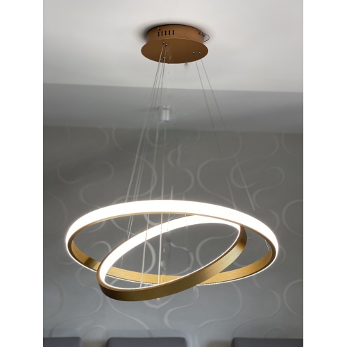 Złota wisząca lampa LED ring 80cm 88Watt L131